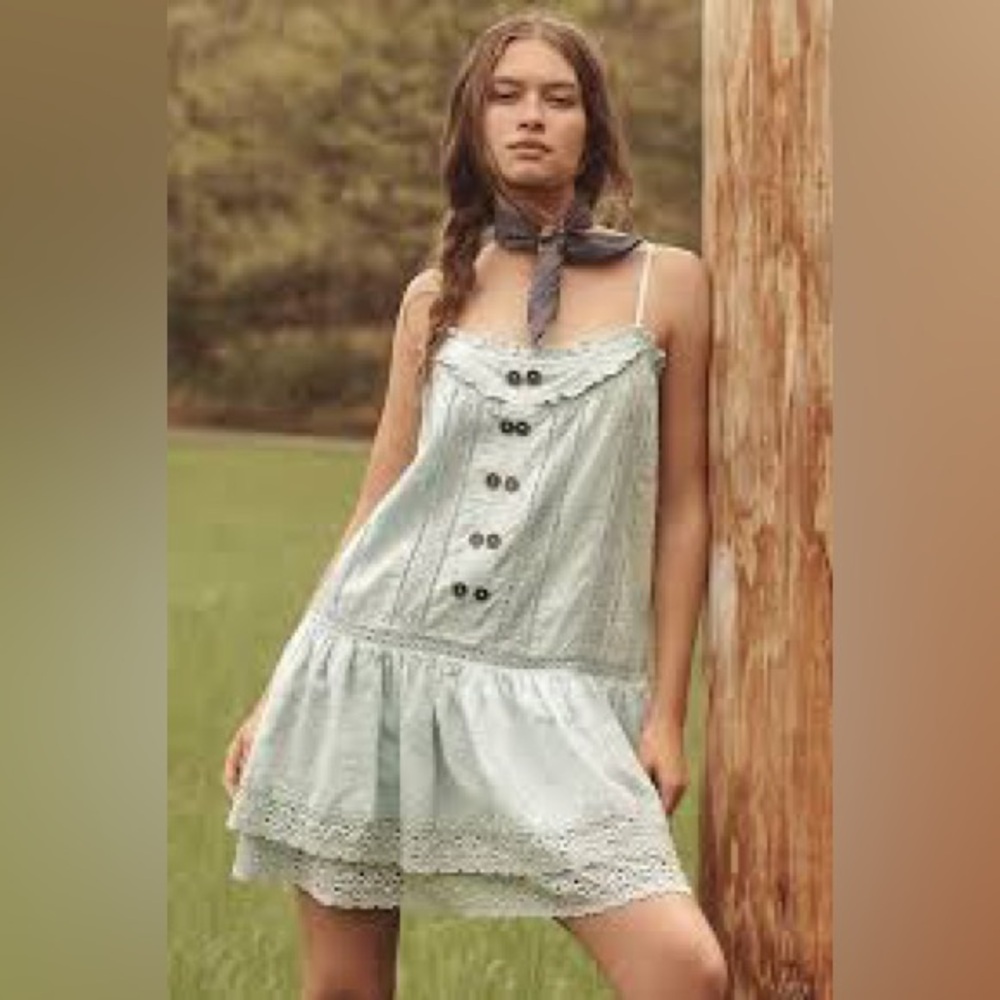 2Two Turquoise Embroidered Y2K Mini Dress - The O.C. Summer Roberts Style